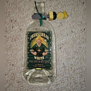 Green Bay Packers cheese head white wine melted bottle cheese tray cutting board